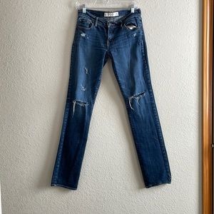 Abercrombie & Fitch straight perfect stretch distressed jeans
